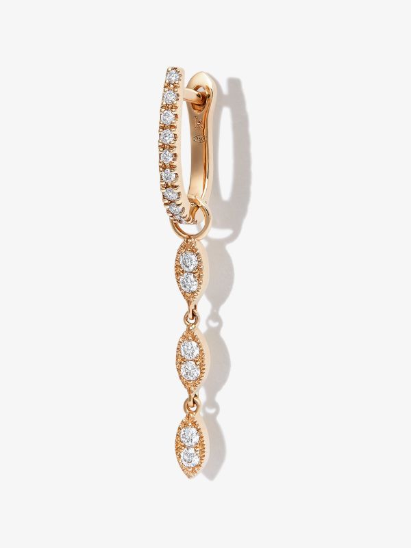 Kimaï 18K yellow gold Cleo diamond drop huggie earring | Browns Fine Earrings