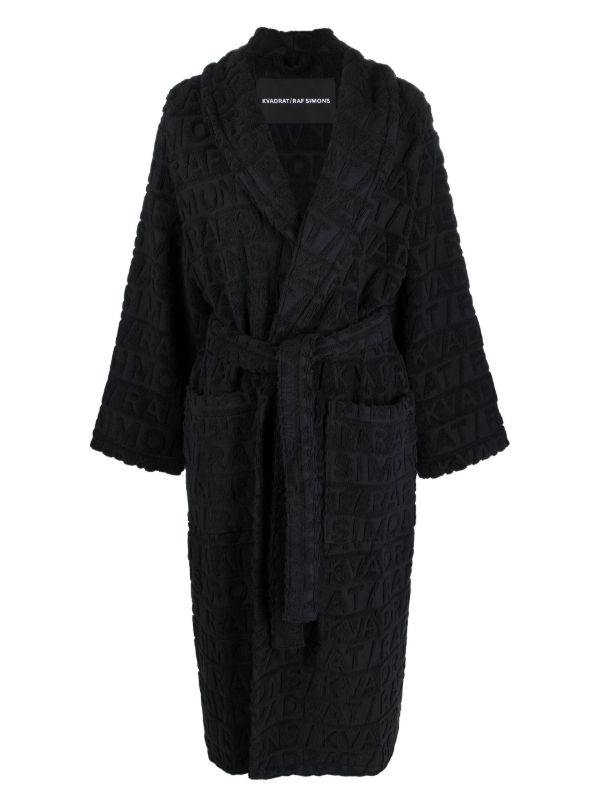 Kvadrat X Raf Simons black logo jacquard robe | Browns Dressing Gowns & Robes