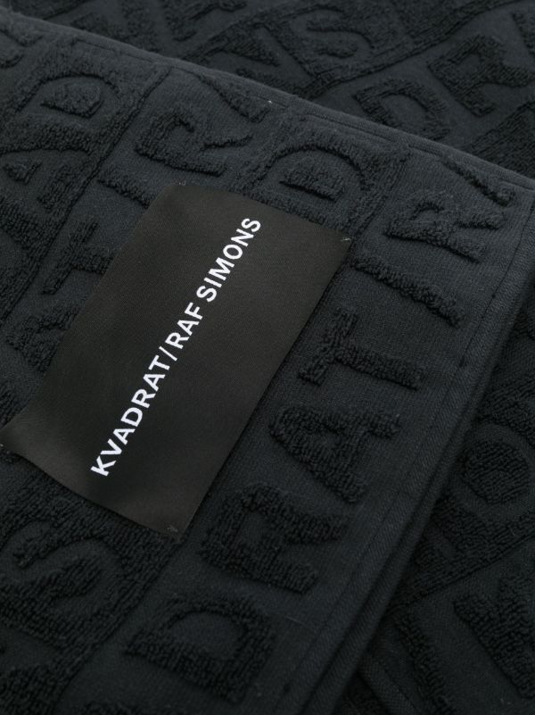 Kvadrat X Raf Simons Black Logo Jacquard Towel | Browns Towels