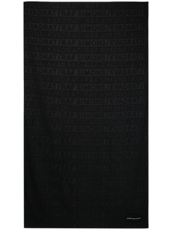Kvadrat X Raf Simons Black Logo Jacquard Towel | Browns Towels