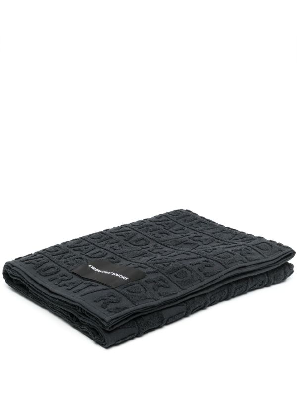 Kvadrat X Raf Simons black logo jacquard towel | Browns Towels