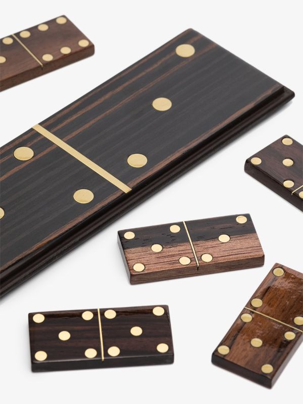 L'Objet Gold-tone Deco Dominoes Set | Browns Collectibles