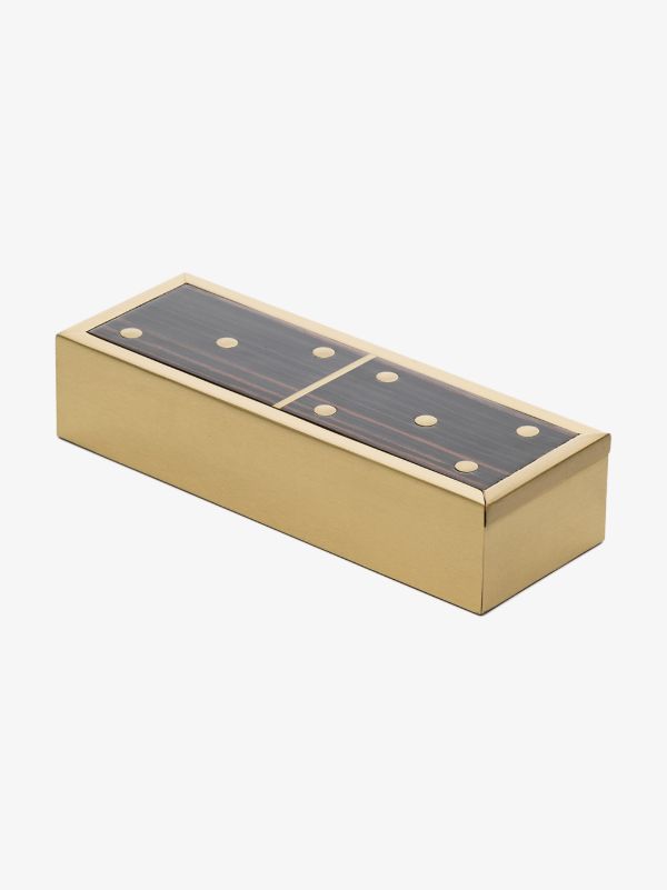 L'Objet gold-tone Deco dominoes set | Browns Collectibles