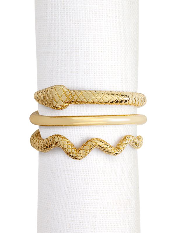 L'Objet Gold-Tone Snake Napkin Ring Set | Browns Kitchen Accessories