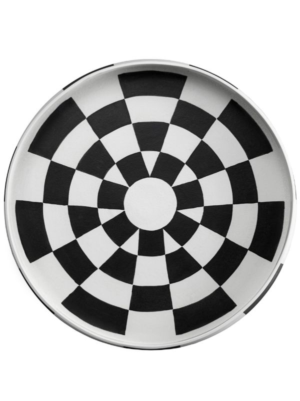 L'Objet white Damier porcelain platter | Browns Plates & Bowls