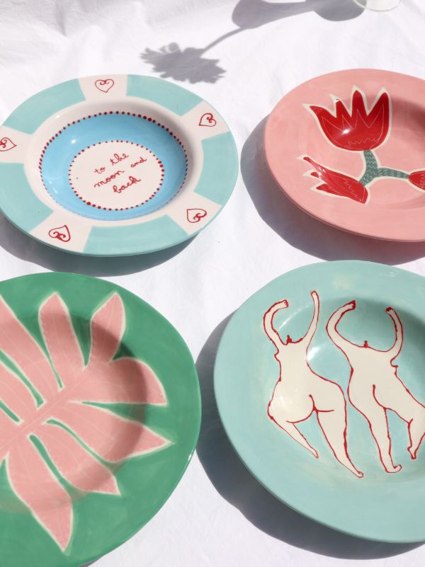 LAETITIA ROUGET Multicolour To The Moon And Back Dinner Plate Set | Browns Plates & Bowls