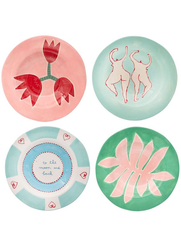 LAETITIA ROUGET Multicolour To The Moon And Back Dinner Plate Set | Browns Plates & Bowls