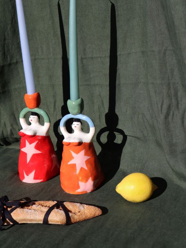 LAETITIA ROUGET X Browns Porcelain Candle Holders (Set Of Two) | Browns Candle Holders