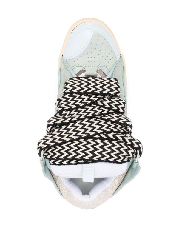 Lanvin Blue Curb Leather Sneakers | Browns Low-Tops