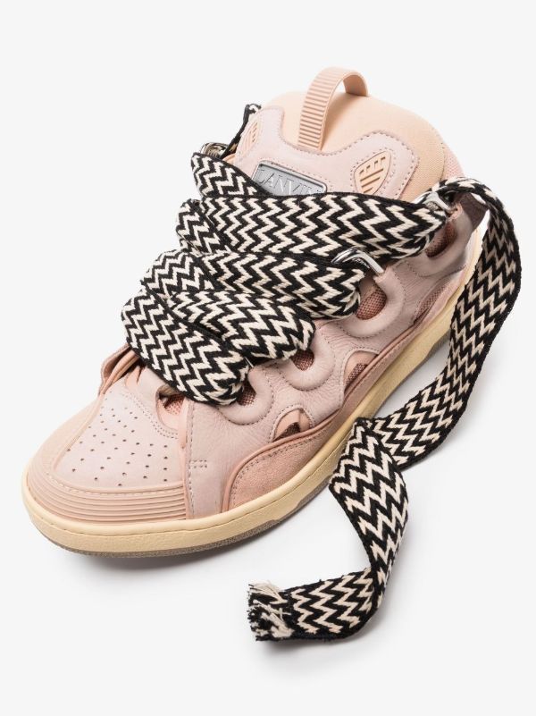 Lanvin Pink Curb Leather Sneakers | Browns Low-Tops
