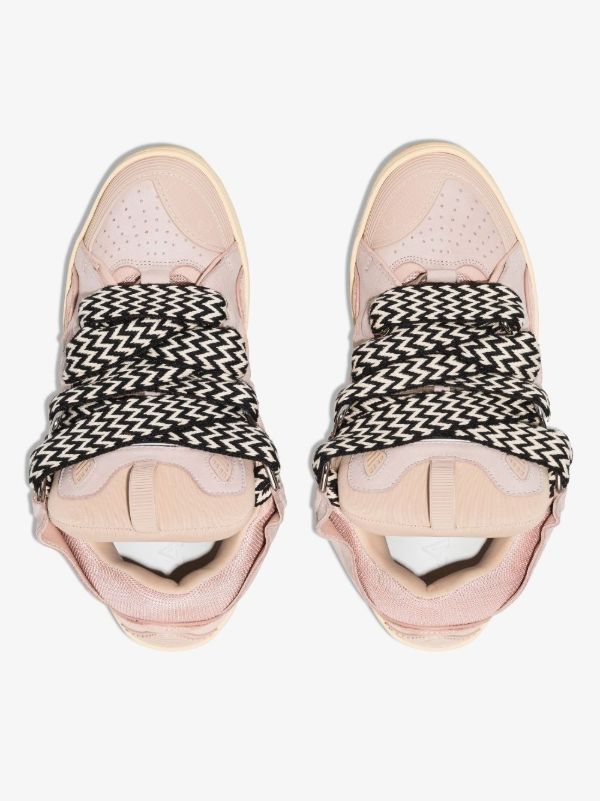 Lanvin Pink Curb Leather Sneakers | Browns Low-Tops