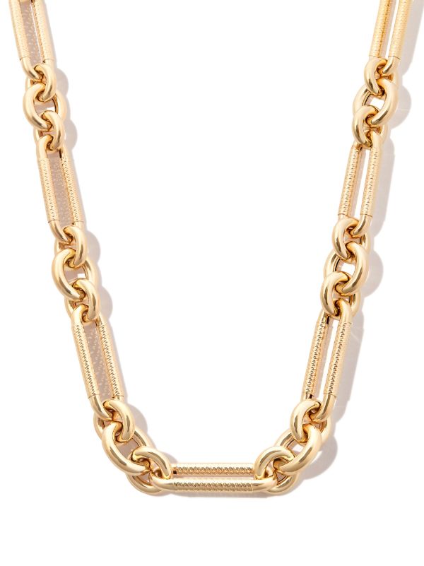 Lauren Rubinski 14k yellow gold diamond encrusted chain necklace | Browns Necklaces