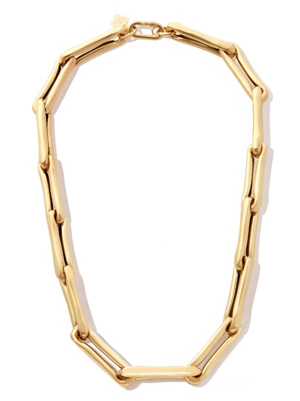 Lauren Rubinski 14K Yellow Gold Extra Large Brushed Chain Necklace | Browns Necklaces