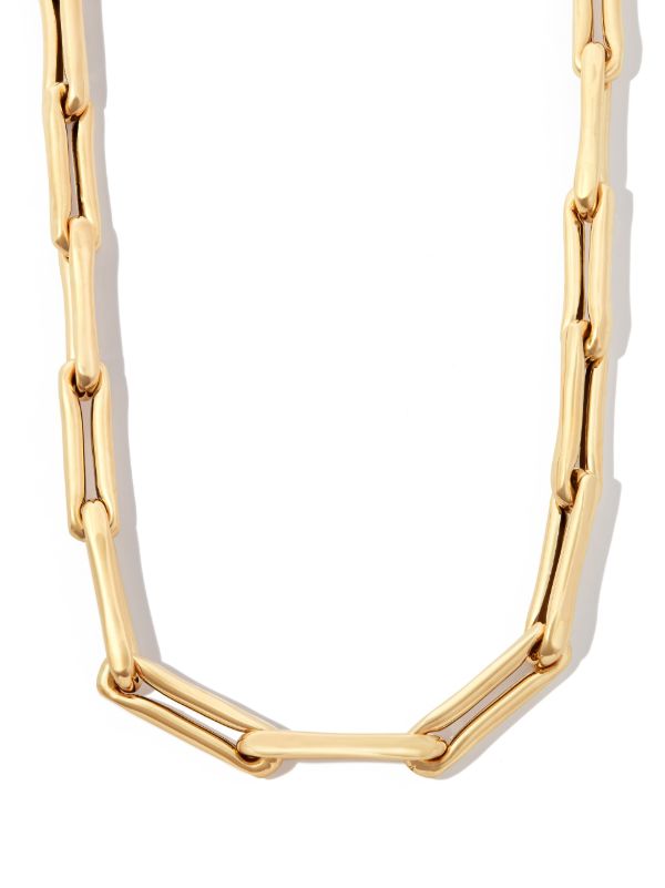 Lauren Rubinski 14K yellow gold extra large brushed chain necklace | Browns Necklaces