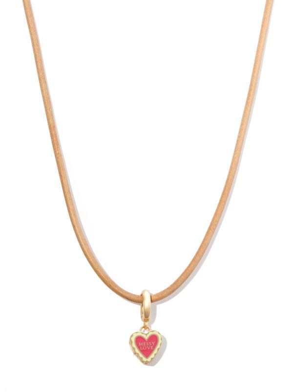Lauren Rubinski 14K yellow gold Messy Heart pendant necklace | Browns Fine Necklaces