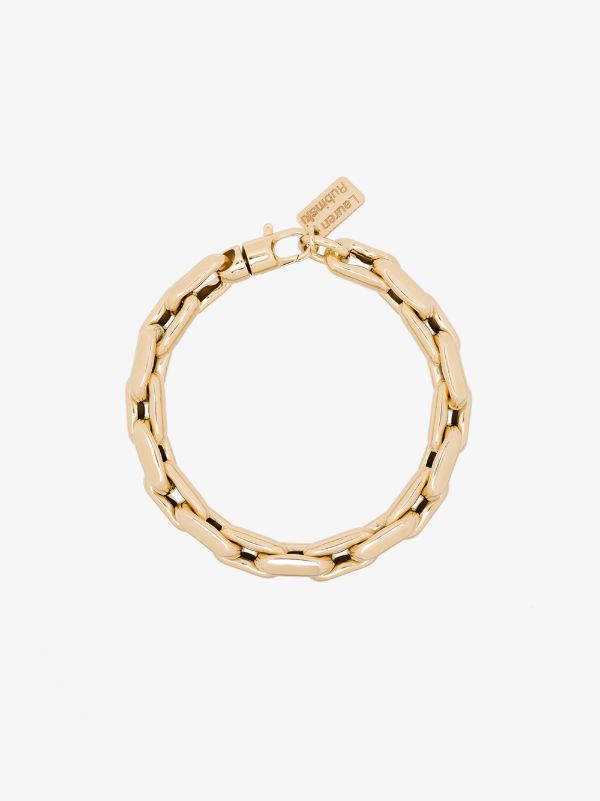 Lauren Rubinski 14K yellow gold small square link bracelet | Browns Fine Bracelets