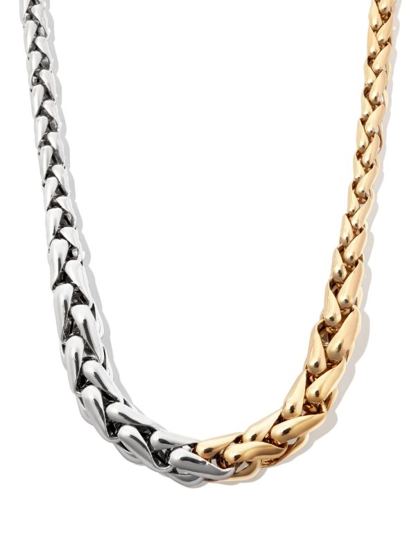 Lauren Rubinski 14K yellow gold two-tone twist chain necklace | Browns Necklaces
