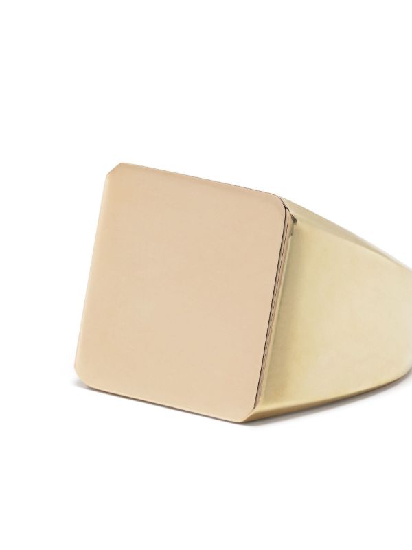 Lauren Rubinski 9K White Gold Engraved Logo Ring | Browns Rings