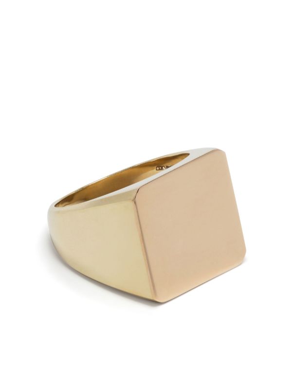 Lauren Rubinski 9K White Gold Engraved Logo Ring | Browns Rings