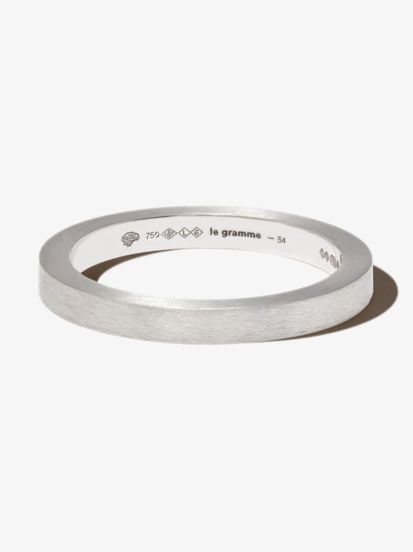 Le Gramme 18K White Gold La 5g Brushed Ribbon Ring | Browns Rings