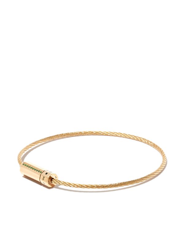 Le Gramme 18K Yellow Gold Le 10g Polished Tsavorite Cable Bracelet | Browns Bracelets