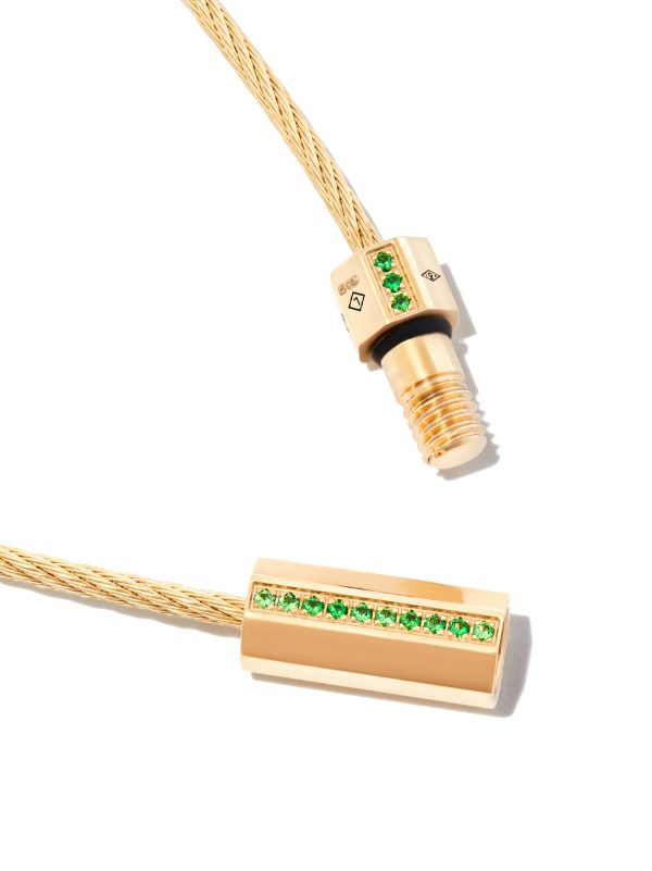 Le Gramme 18K Yellow Gold Le 10g Polished Tsavorite Cable Bracelet | Browns Bracelets