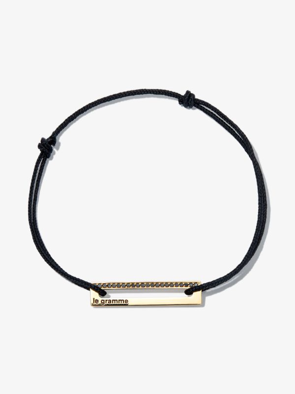 Le Gramme 18K Yellow Gold Le 2.5g Diamond perforated Cord Bracelet | Browns Bracelets
