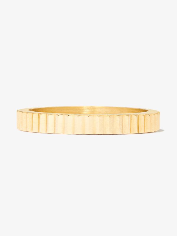 Le Gramme 18K Yellow Gold Le 4g Vertical Guilloché Polished Ring | Browns Rings