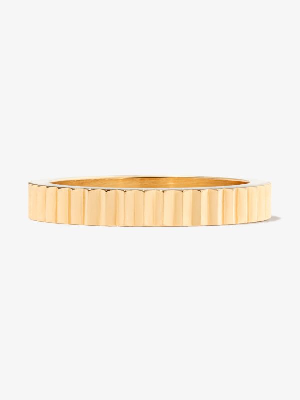 Le Gramme 18K Yellow Gold Le 4g Vertical Guilloché Polished Ring | Browns Rings