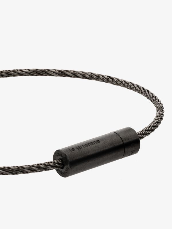 Le Gramme Black Sterling Silver Le 5g Brushed Cable Bracelet | Browns Bracelets