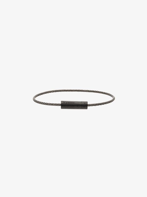 Le Gramme black sterling silver Le 5g brushed cable bracelet | Browns Bracelets
