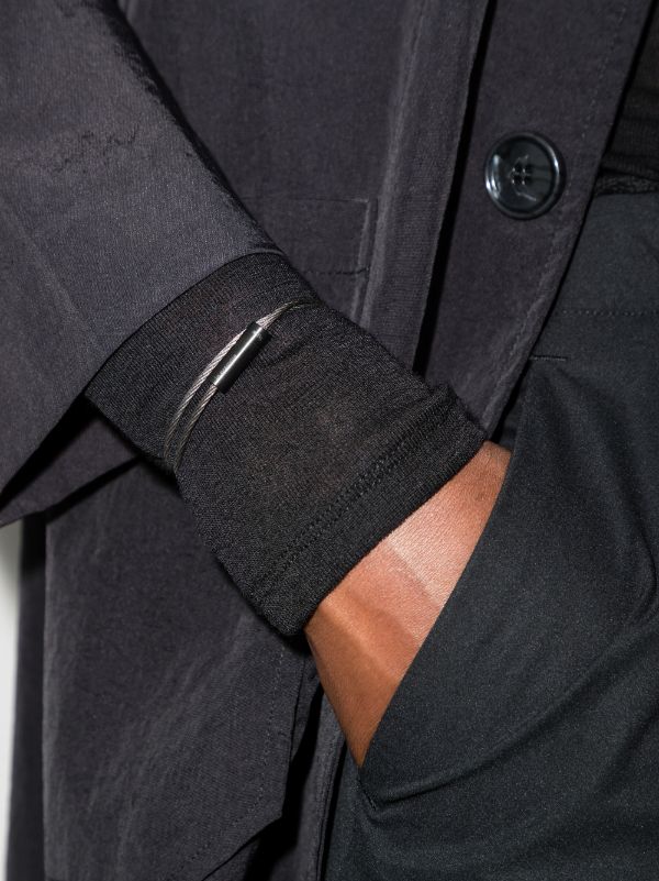 Le Gramme Silver Tone Le 7g Brushed Ceramic Double Cable Bracelet | Browns Bracelets