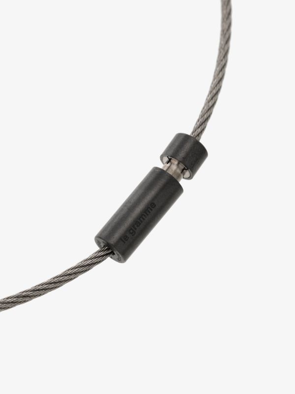 Le Gramme Silver Tone Le 7g Brushed Ceramic Double Cable Bracelet | Browns Bracelets