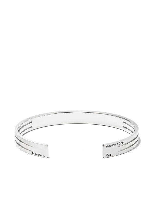 Le Gramme Silver-Tone Le 9g Brushed Punched Ribbon Bracelet | Browns Bracelets