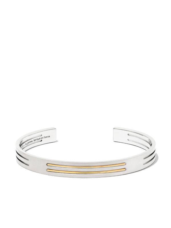 Le Gramme Silver-Tone Le 9g Brushed Punched Ribbon Bracelet | Browns Bracelets