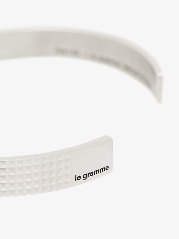 Le Gramme Sterling Silver Le 23g Guilloché Polished Bracelet | Browns Bracelets