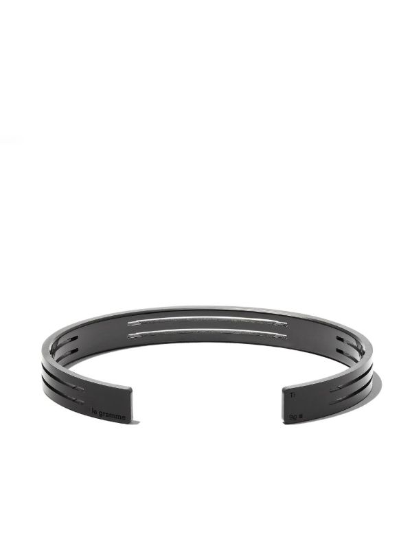 Le Gramme Titanium Le 9g Brushed Punched Ribbon Bracelet | Browns Bracelets
