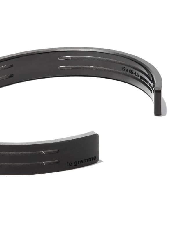 Le Gramme Titanium Le 9g Brushed Punched Ribbon Bracelet | Browns Bracelets