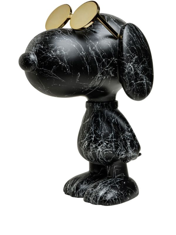 LEBLON DELIENNE Black Marble Print Snoopy Figurine | Browns Collectibles