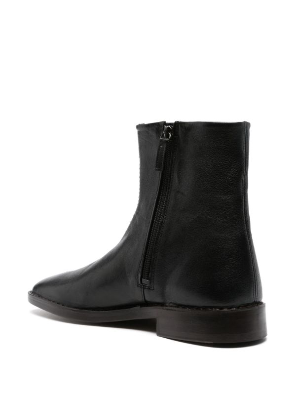 LEMAIRE Black Pipped Zip-Up Boots | Browns Boots