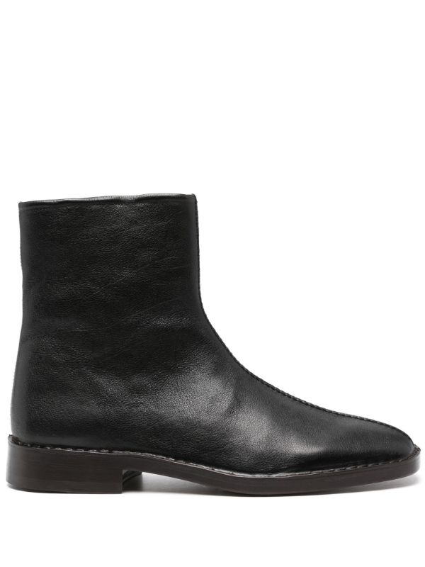 LEMAIRE Black Pipped Zip-Up Boots | Browns Boots
