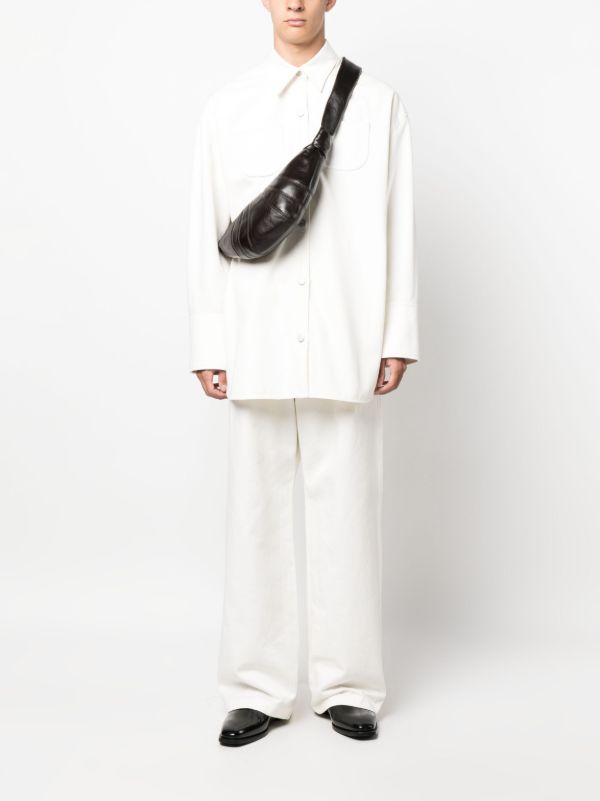 LEMAIRE Brown Small Croissant Leather Messenger Bag | Browns Messenger Bags