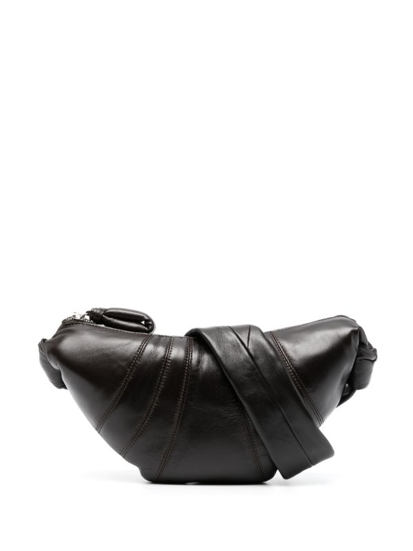 LEMAIRE Brown Small Croissant Leather Messenger Bag | Browns Messenger Bags