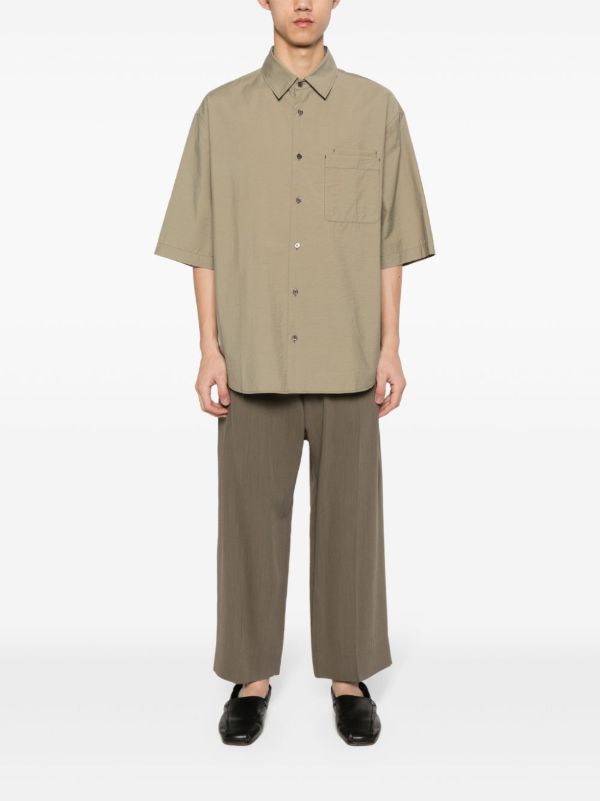 LEMAIRE Green Short-Sleeve Cotton Shirt | Browns Shirts