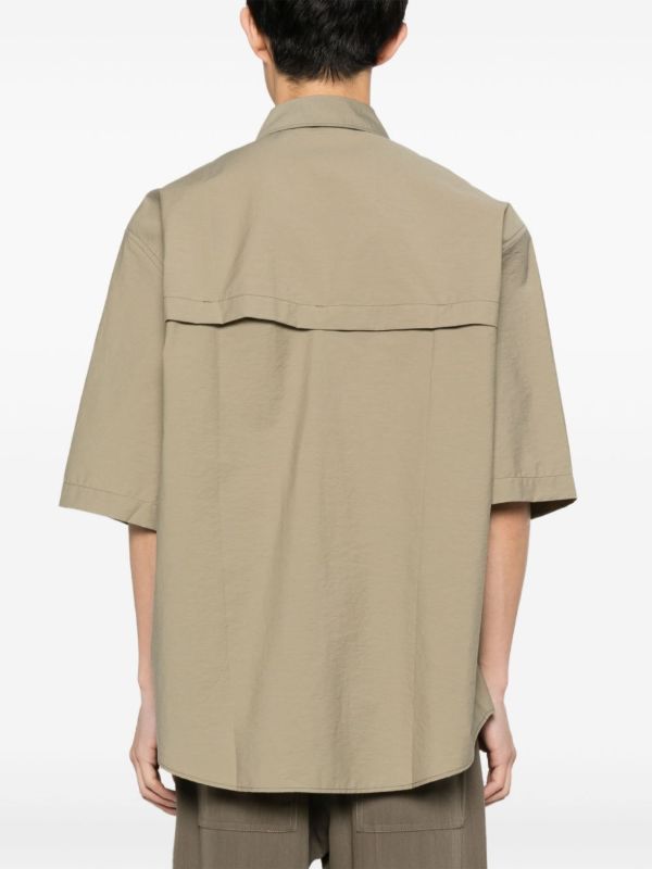 LEMAIRE Green Short-Sleeve Cotton Shirt | Browns Shirts