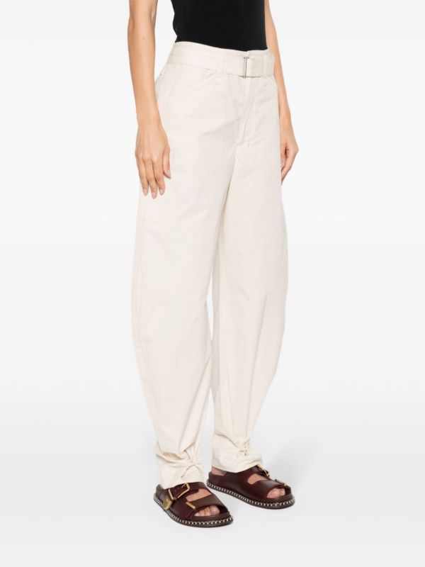 LEMAIRE Neutral Belted Tapered-Leg Trousers | Browns Tapered Pants