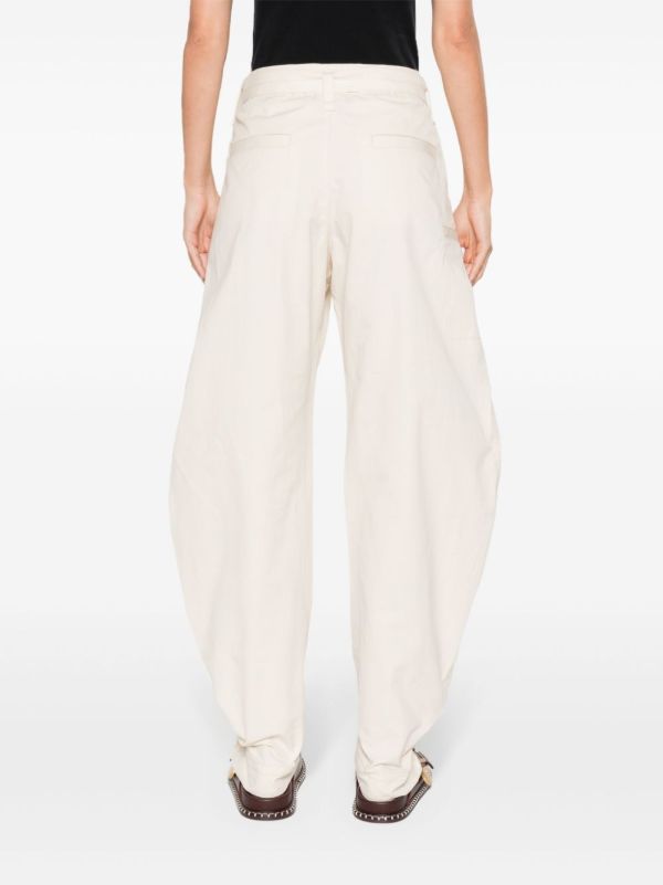LEMAIRE Neutral Belted Tapered-Leg Trousers | Browns Tapered Pants