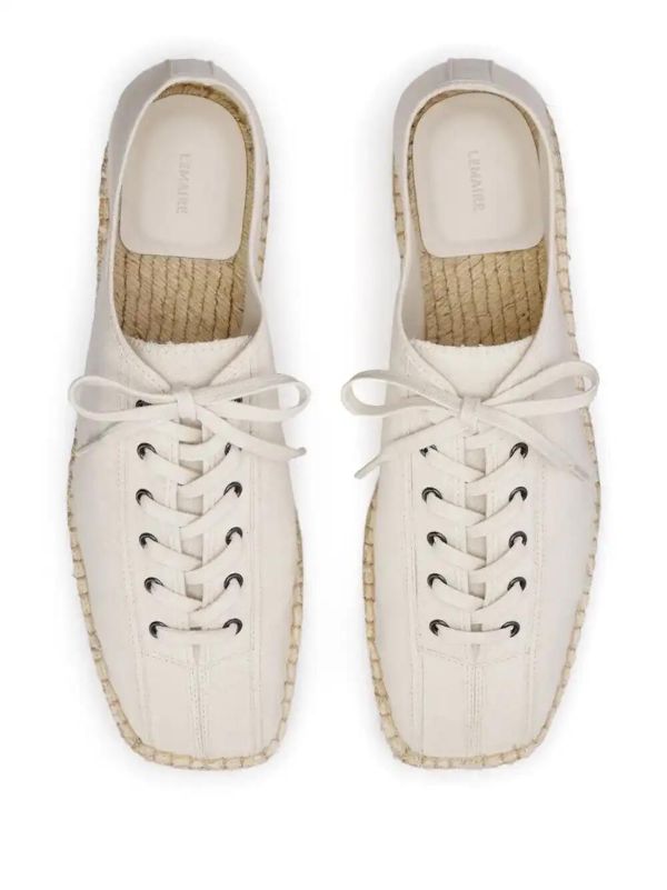 LEMAIRE White Cotton Lace-Up Espadrilles | Browns Espadrilles