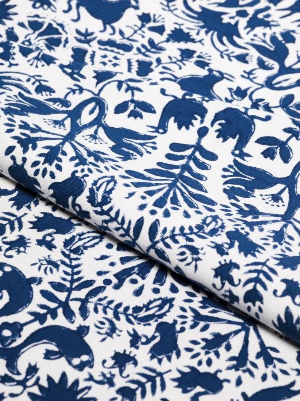 Les-Ottomans Blue Printed Cotton Tablecloth | Browns Table Linen