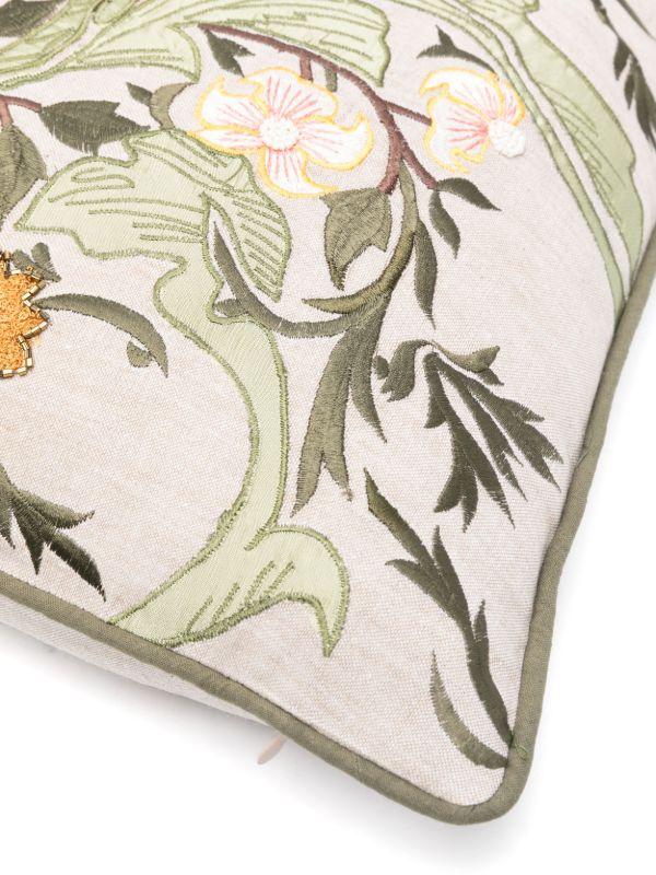 Les-Ottomans Garden-embroidered Cushion (50cm X 50cm) | Browns Cushions